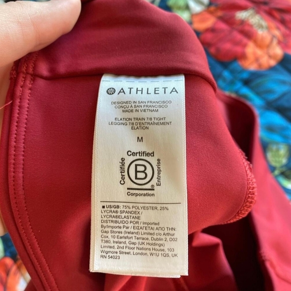 ATHLETA Elation Train 7/8 Tight Leggings Decadent Red Size Medium - Picture 7 of 7